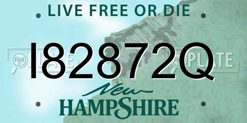 I82872Q New Hampshire License Plate