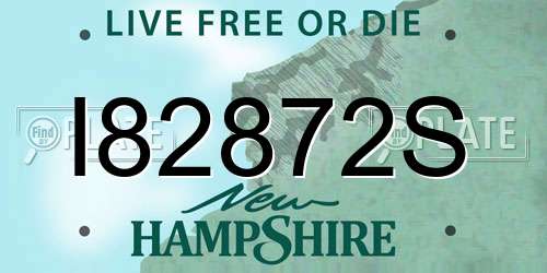 I82872S New Hampshire License Plate