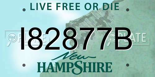 I82877B New Hampshire License Plate