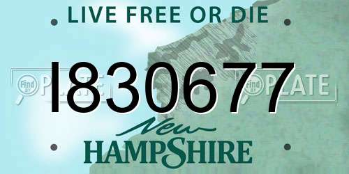 I830677 New Hampshire License Plate