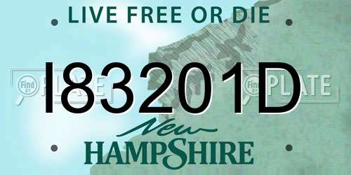 I83201D New Hampshire License Plate