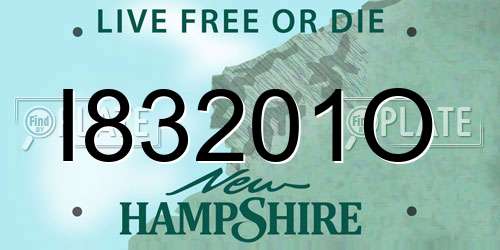 I83201O New Hampshire License Plate