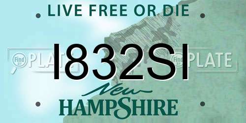I832SI New Hampshire License Plate