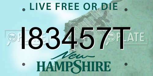 I83457T New Hampshire License Plate