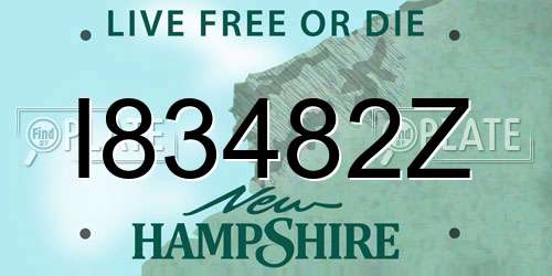 I83482Z New Hampshire License Plate