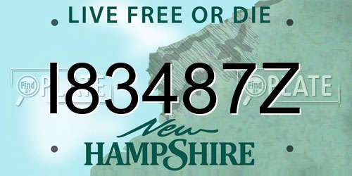 I83487Z New Hampshire License Plate