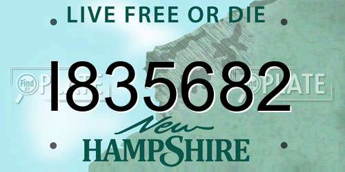 I835682 New Hampshire License Plate