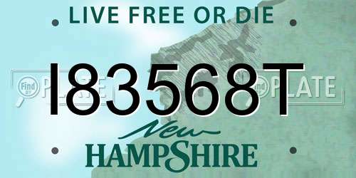 I83568T New Hampshire License Plate