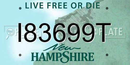 I83699T New Hampshire License Plate