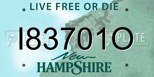 I83701O New Hampshire License Plate