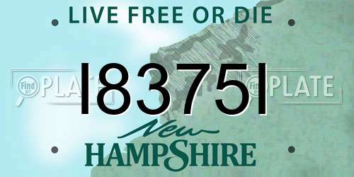 I8375I New Hampshire License Plate