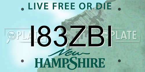 I83ZBI New Hampshire License Plate