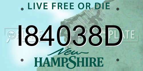 I84038D New Hampshire License Plate