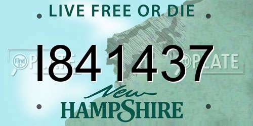 I841437 New Hampshire License Plate