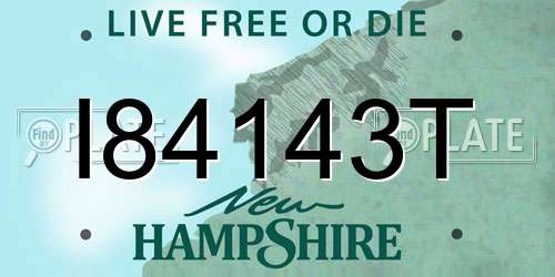 I84143T New Hampshire License Plate