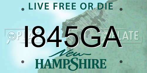 I845GA New Hampshire License Plate
