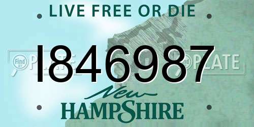 I846987 New Hampshire License Plate