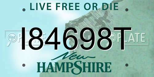 I84698T New Hampshire License Plate