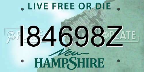 I84698Z New Hampshire License Plate