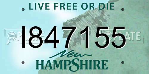 I847155 New Hampshire License Plate