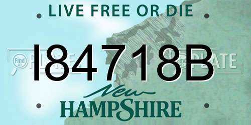 I84718B New Hampshire License Plate