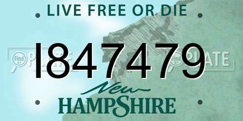 I847479 New Hampshire License Plate