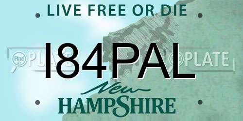 I84PAL New Hampshire License Plate