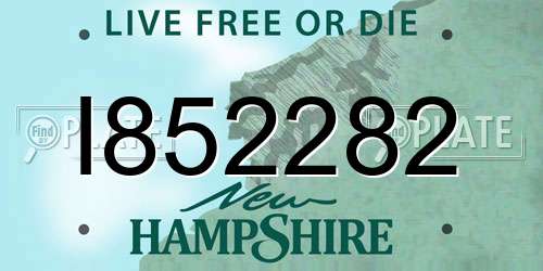 I852282 New Hampshire License Plate
