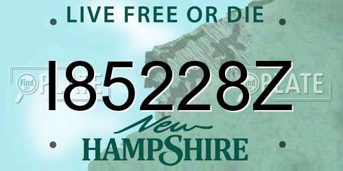I85228Z New Hampshire License Plate