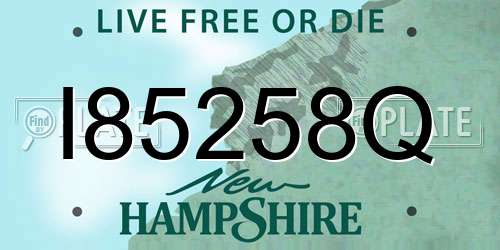I85258Q New Hampshire License Plate