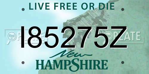 I85275Z New Hampshire License Plate