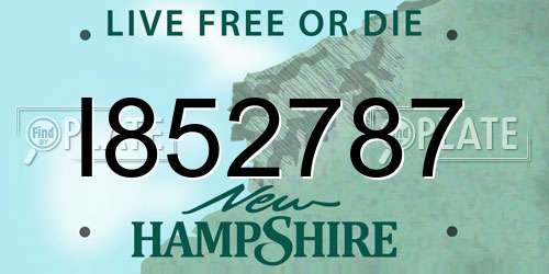 I852787 New Hampshire License Plate