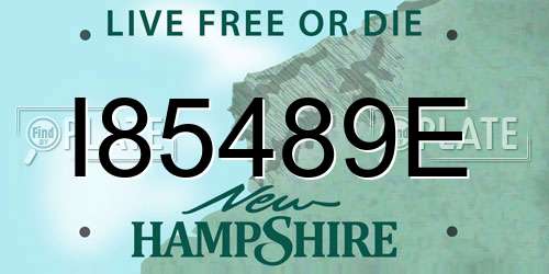 I85489E New Hampshire License Plate