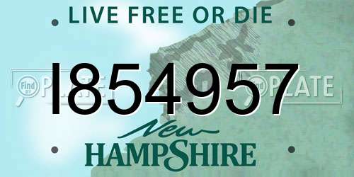 I854957 New Hampshire License Plate