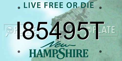 I85495T New Hampshire License Plate