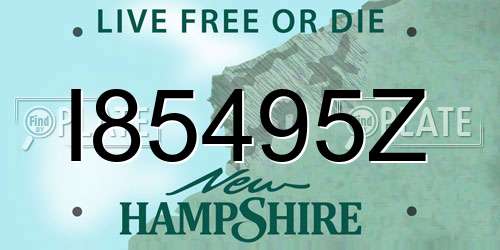 I85495Z New Hampshire License Plate