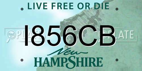 I856CB New Hampshire License Plate