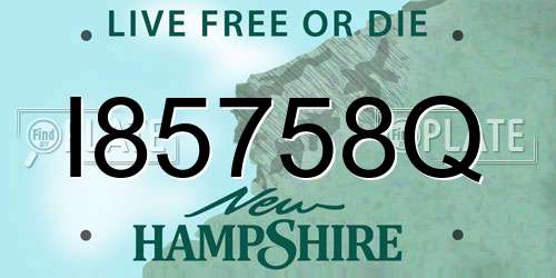 I85758Q New Hampshire License Plate