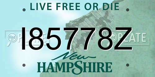 I85778Z New Hampshire License Plate