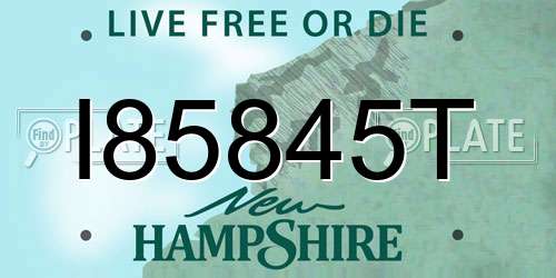 I85845T New Hampshire License Plate