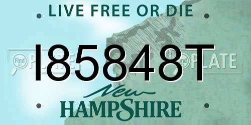 I85848T New Hampshire License Plate