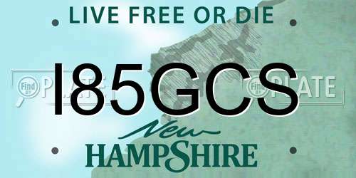 I85GCS New Hampshire License Plate