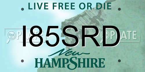 I85SRD New Hampshire License Plate