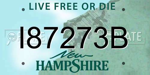 I87273B New Hampshire License Plate