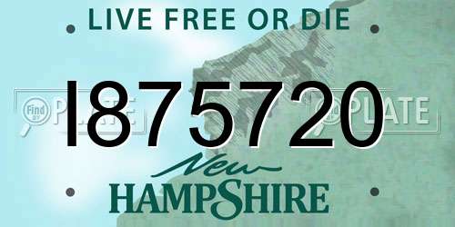 I875720 New Hampshire License Plate