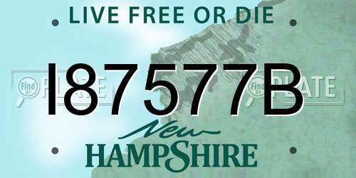 I87577B New Hampshire License Plate