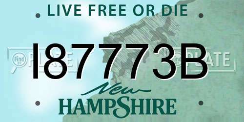I87773B New Hampshire License Plate