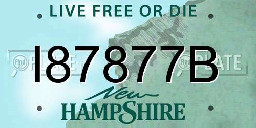 I87877B New Hampshire License Plate