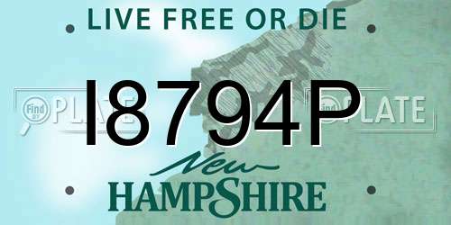 I8794P New Hampshire License Plate