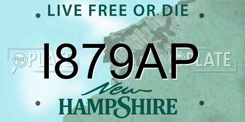 I879AP New Hampshire License Plate